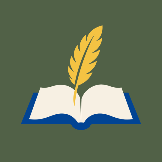 A quill over an open book